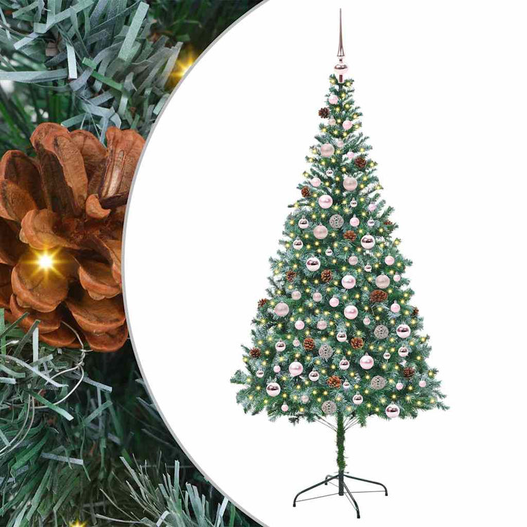 Vidaxx künstlicher Weihnachtsbaum mit 300 LED grün, 210 cm PVC und Stahl