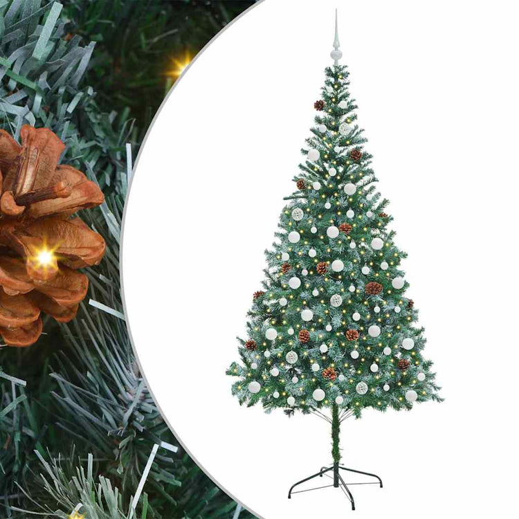 Vidaxx künstlicher Weihnachtsbaum mit 300 LED grün, 210 cm PVC und Stahl