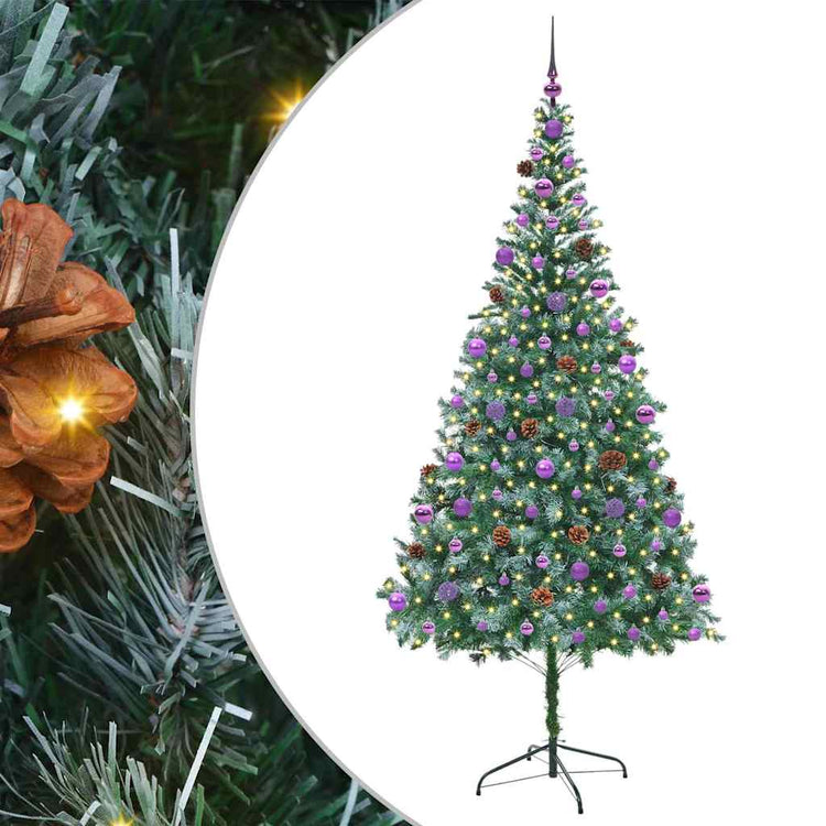 Vidaxx künstlicher Weihnachtsbaum mit 300 LED grün, 210 cm PVC und Stahl