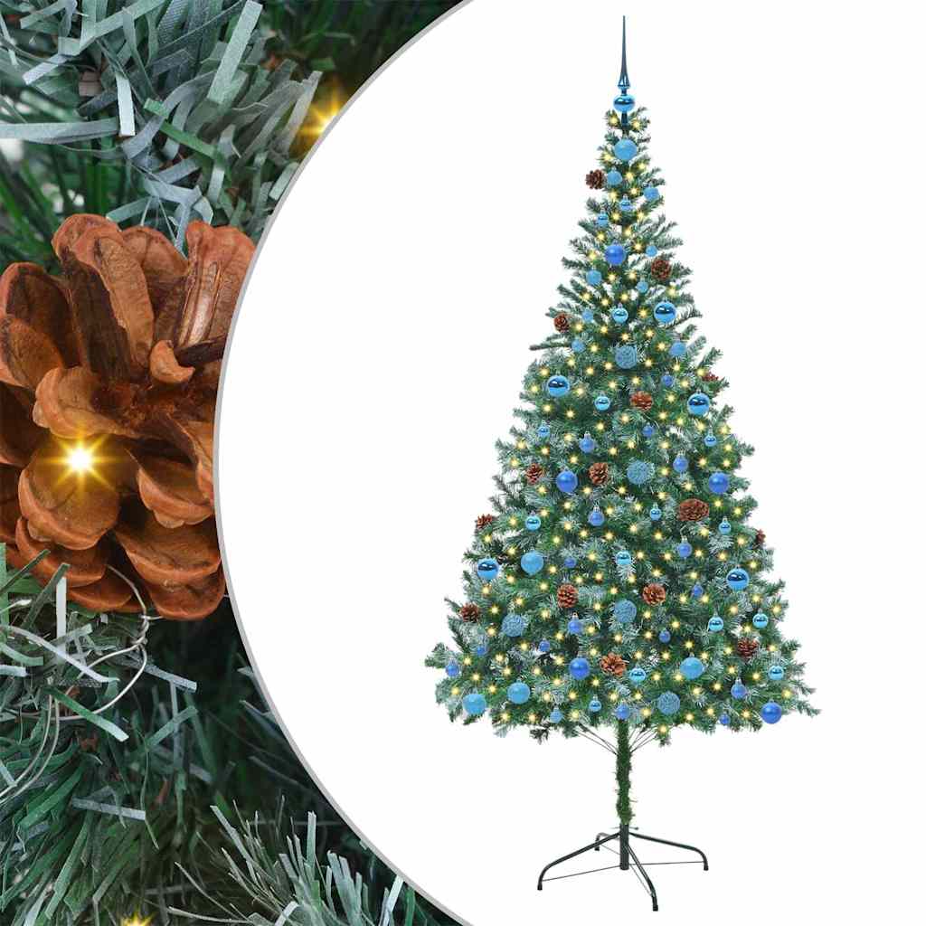 Vidaxx künstlicher Weihnachtsbaum mit 300 LED grün, 210 cm PVC und Stahl