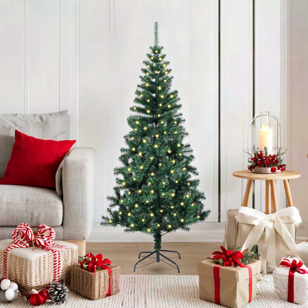 Vidaxx künstlicher beleuchteter Weihnachtsbaum grün 120 cm PVC und Metall