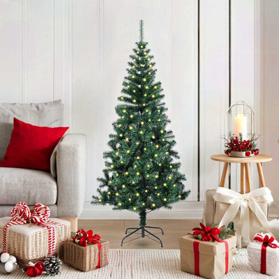 Vidaxx künstlicher beleuchteter Weihnachtsbaum grün 120 cm PVC und Metall