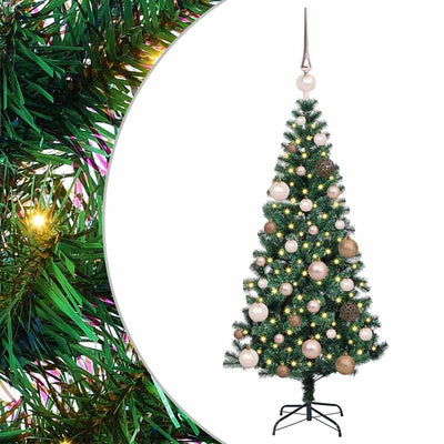 Vidaxx künstlicher beleuchteter Weihnachtsbaum grün 120 cm PVC und Metall