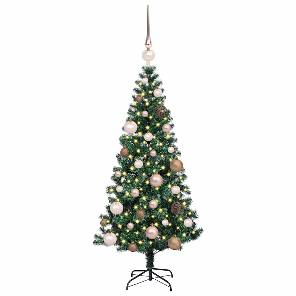 Vidaxx künstlicher beleuchteter Weihnachtsbaum grün 120 cm PVC und Metall