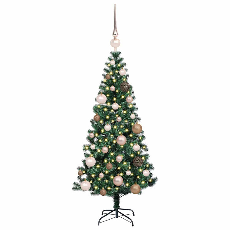 Vidaxx künstlicher beleuchteter Weihnachtsbaum grün 120 cm PVC und Metall