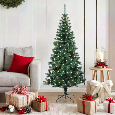 Vidaxx künstlicher beleuchteter Weihnachtsbaum grün 150 cm PVC und Metall
