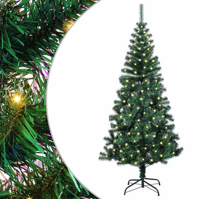 Vidaxx künstlicher beleuchteter Weihnachtsbaum grün 150 cm PVC und Metall