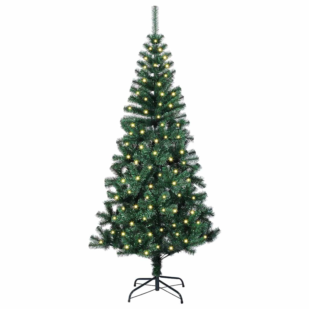 Vidaxx künstlicher beleuchteter Weihnachtsbaum grün 150 cm PVC und Metall