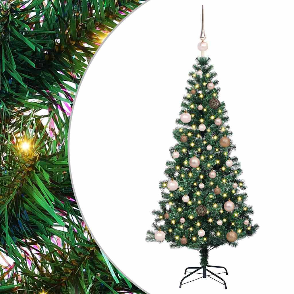 Vidaxx künstlicher beleuchteter Weihnachtsbaum grün 150 cm PVC und Metall