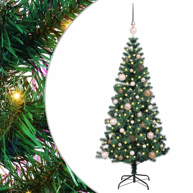 Vidaxx künstlicher beleuchteter Weihnachtsbaum grün 150 cm PVC und Metall