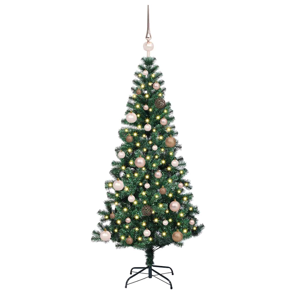 Vidaxx künstlicher beleuchteter Weihnachtsbaum grün 150 cm PVC und Metall