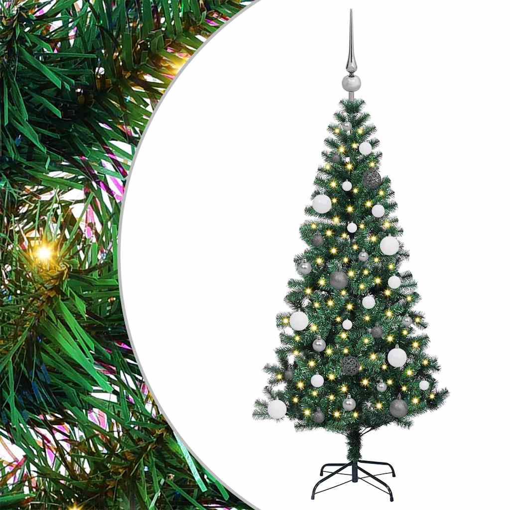 Vidaxx künstlicher beleuchteter Weihnachtsbaum grün 150 cm PVC und Metall
