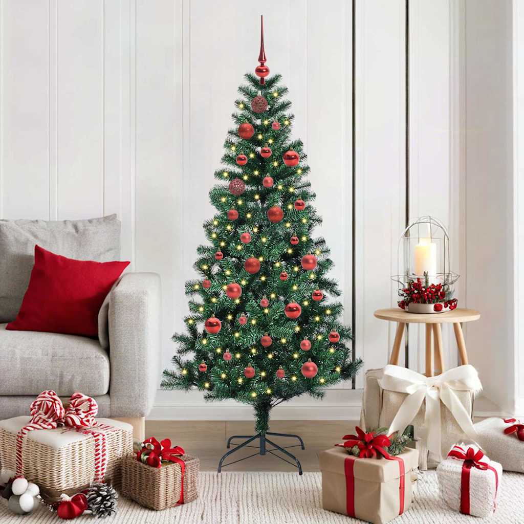 Vidaxx künstlicher beleuchteter Weihnachtsbaum grün 150 cm PVC und Metall
