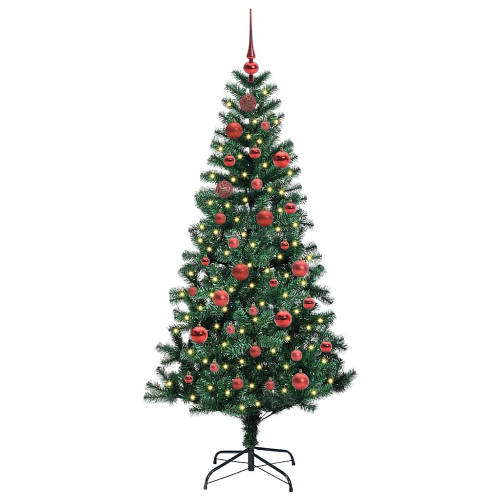 Vidaxx künstlicher beleuchteter Weihnachtsbaum grün 150 cm PVC und Metall