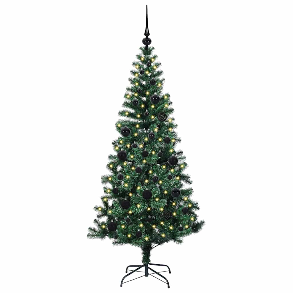 Vidaxx künstlicher beleuchteter Weihnachtsbaum grün 150 cm PVC und Metall