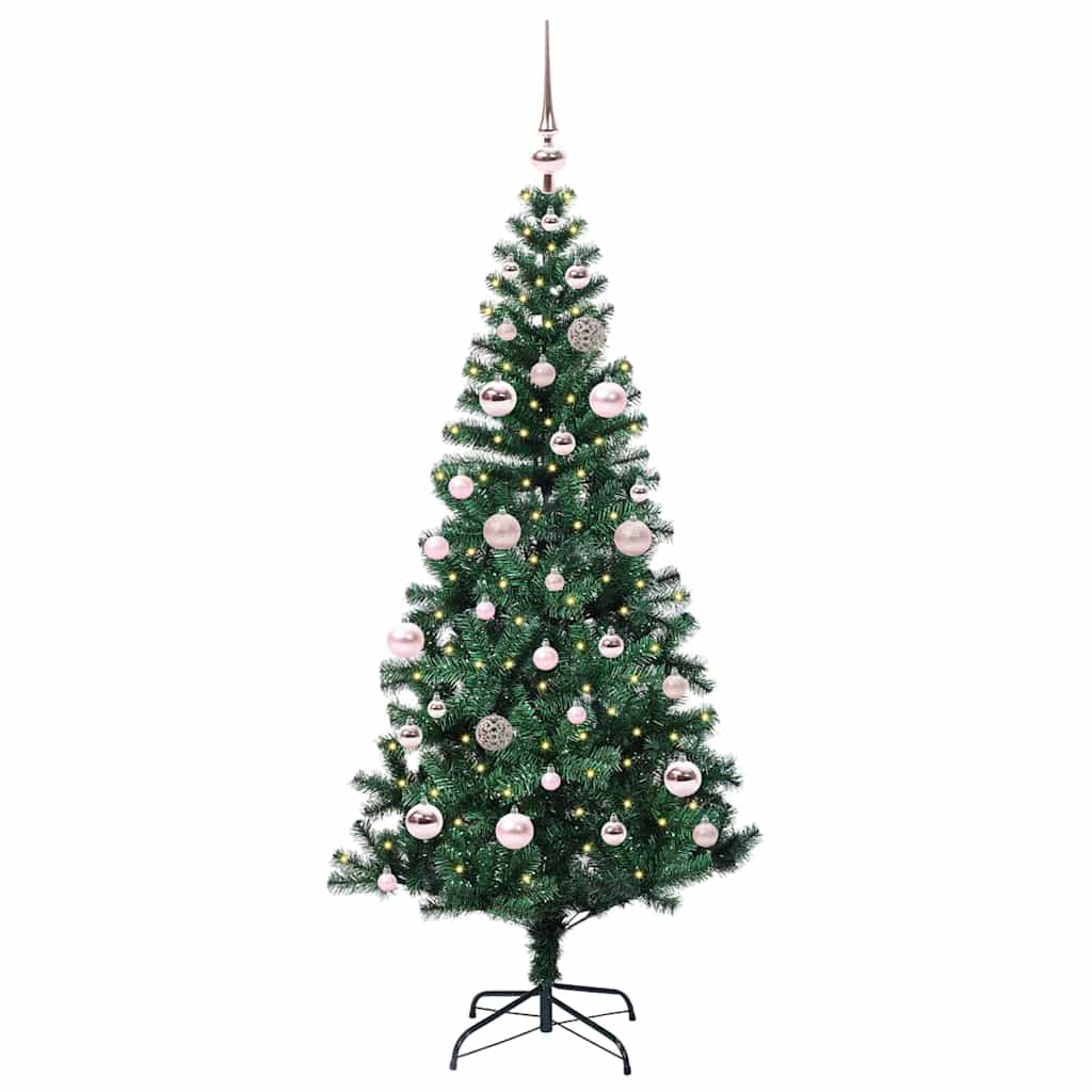 Vidaxx künstlicher beleuchteter Weihnachtsbaum grün 150 cm PVC und Metall