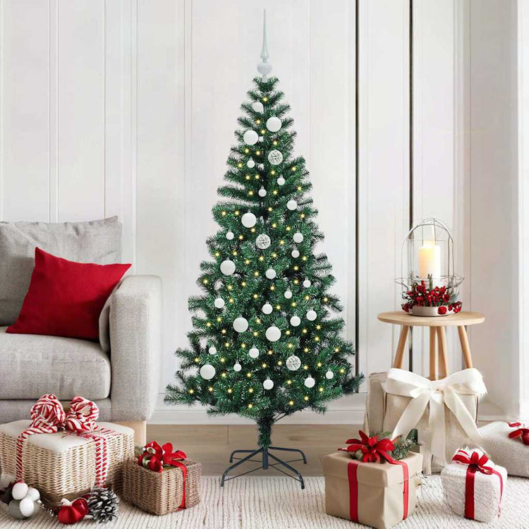 Vidaxx künstlicher beleuchteter Weihnachtsbaum grün 150 cm PVC und Metall