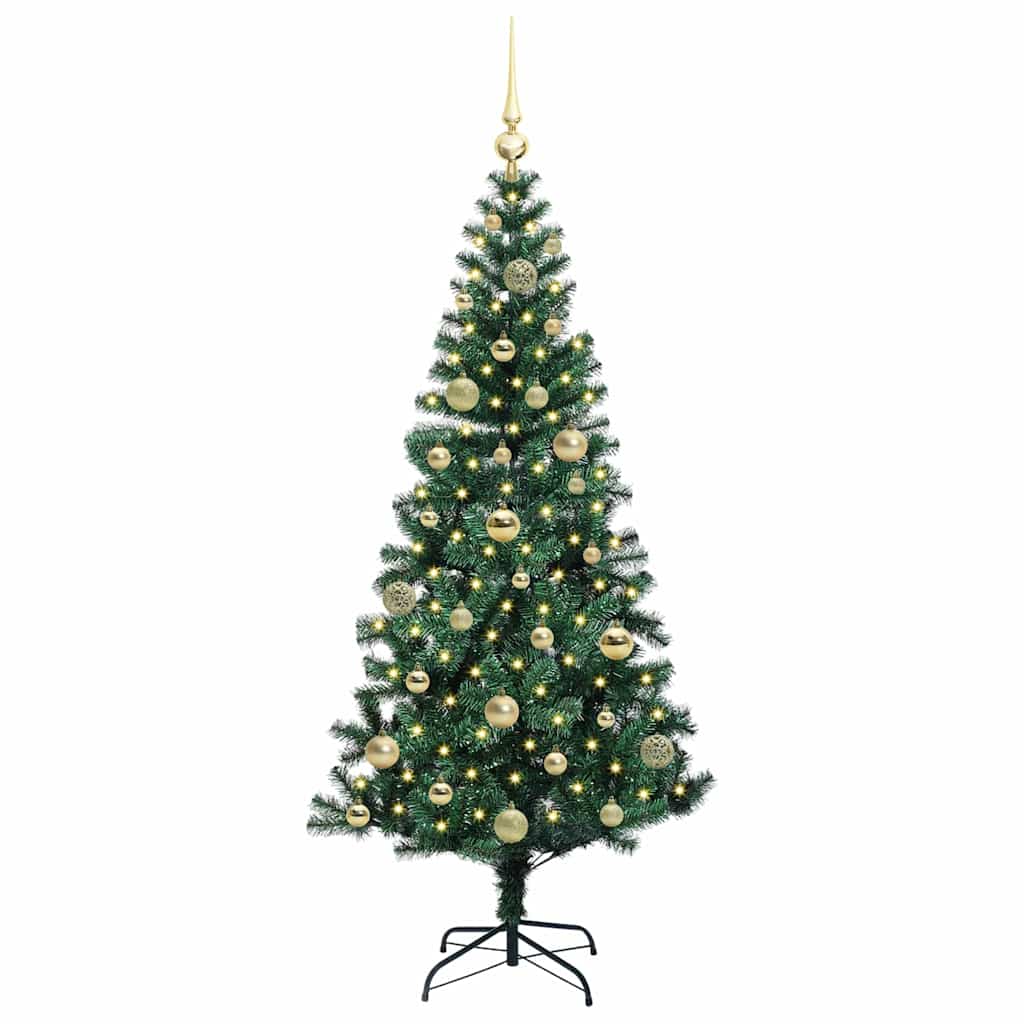 Vidaxx künstlicher beleuchteter Weihnachtsbaum grün 150 cm PVC und Metall