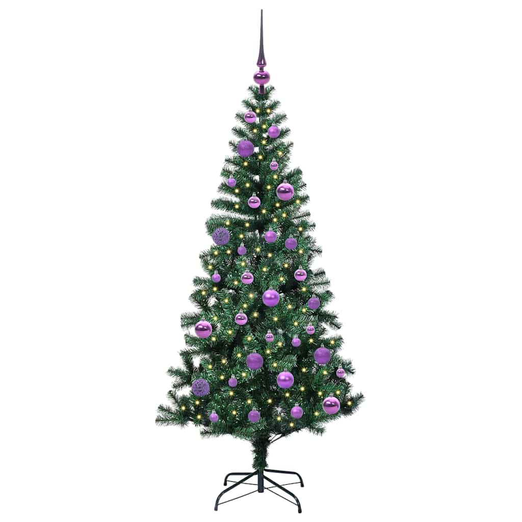 Vidaxx künstlicher beleuchteter Weihnachtsbaum grün 150 cm PVC und Metall