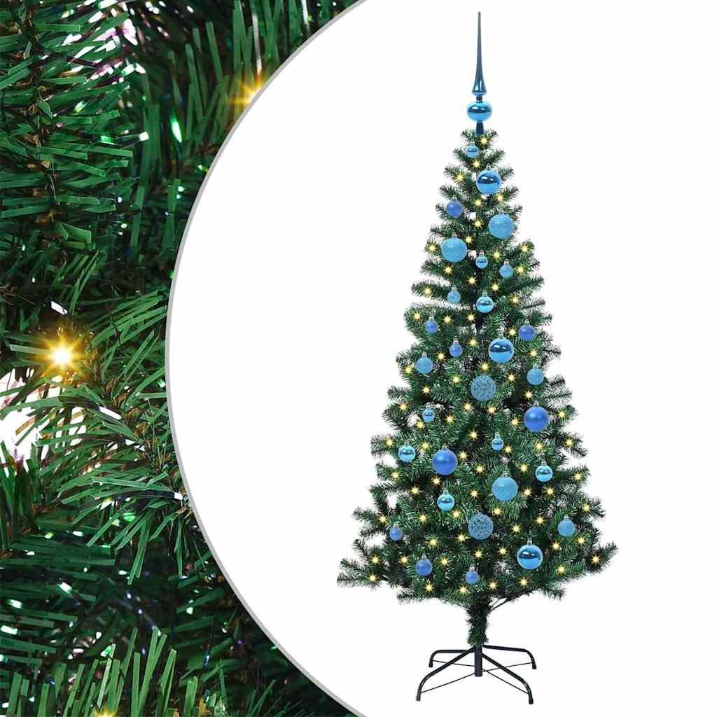 Vidaxx künstlicher beleuchteter Weihnachtsbaum grün 150 cm PVC und Metall