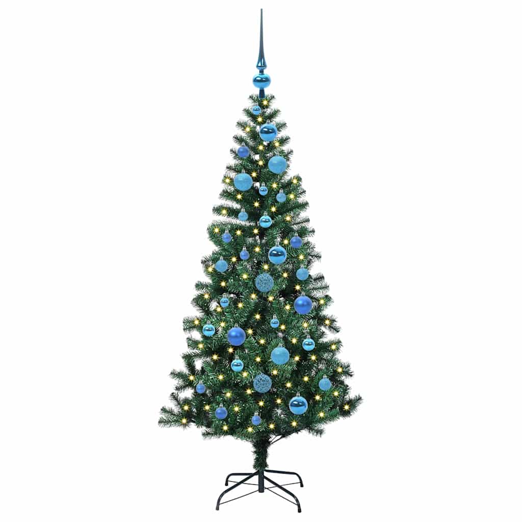 Vidaxx künstlicher beleuchteter Weihnachtsbaum grün 150 cm PVC und Metall