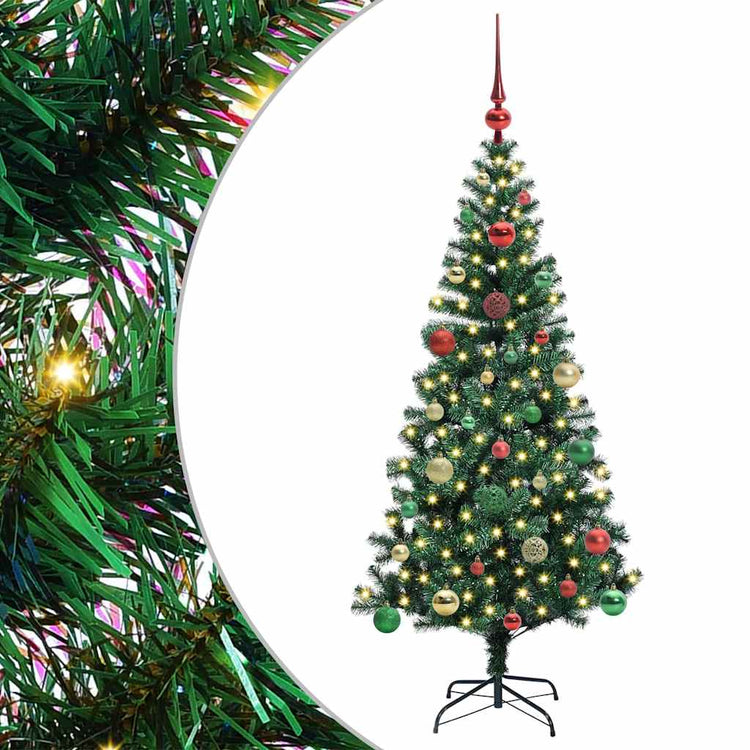 Vidaxx künstlicher beleuchteter Weihnachtsbaum grün 150 cm PVC und Metall