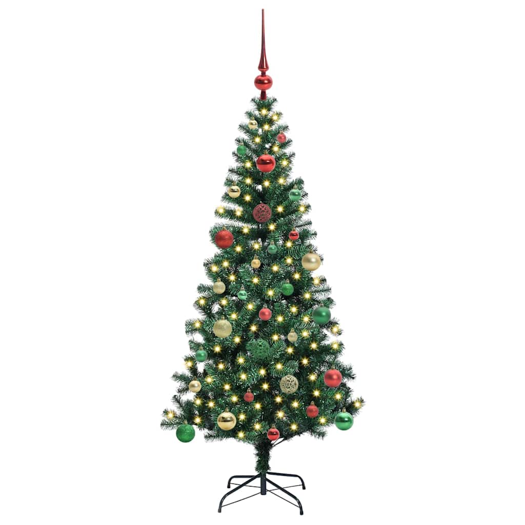Vidaxx künstlicher beleuchteter Weihnachtsbaum grün 150 cm PVC und Metall