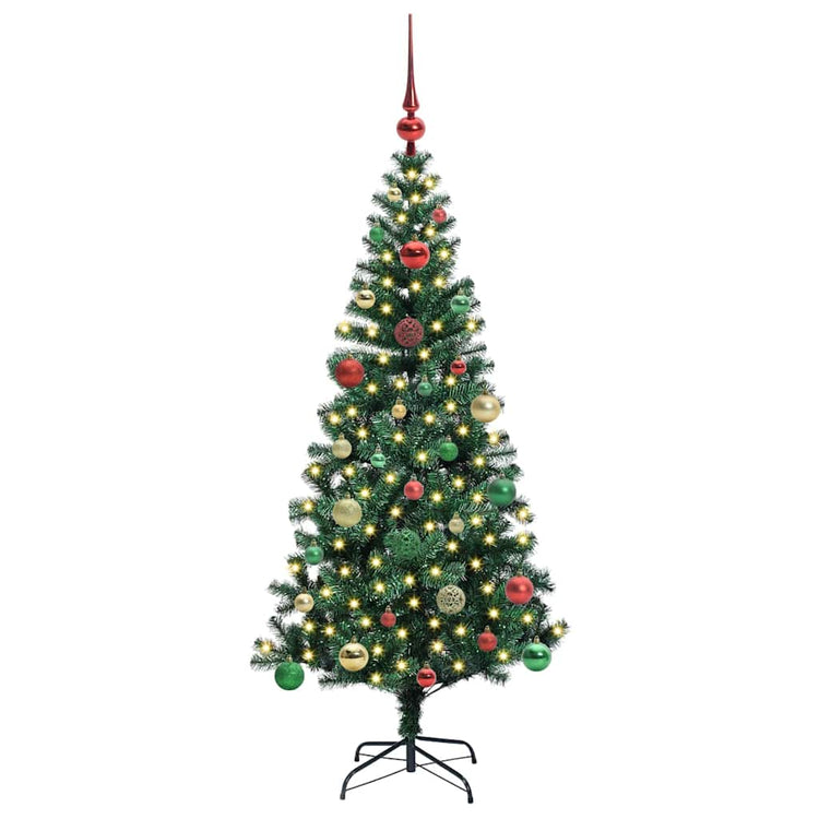 Vidaxx künstlicher beleuchteter Weihnachtsbaum grün 150 cm PVC und Metall