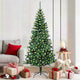 VidaXL künstlicher beleuchteter Weihnachtsbaum grün 180 cm PVC und Metall