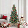 VidaXL künstlicher beleuchteter Weihnachtsbaum grün 180 cm PVC und Metall