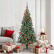 VidaXL künstlicher beleuchteter Weihnachtsbaum grün 180 cm PVC und Metall