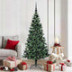 VidaXL künstlicher beleuchteter Weihnachtsbaum grün 180 cm PVC und Metall