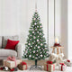VidaXL künstlicher beleuchteter Weihnachtsbaum grün 180 cm PVC und Metall