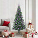 VidaXL künstlicher beleuchteter Weihnachtsbaum grün 180 cm PVC und Metall