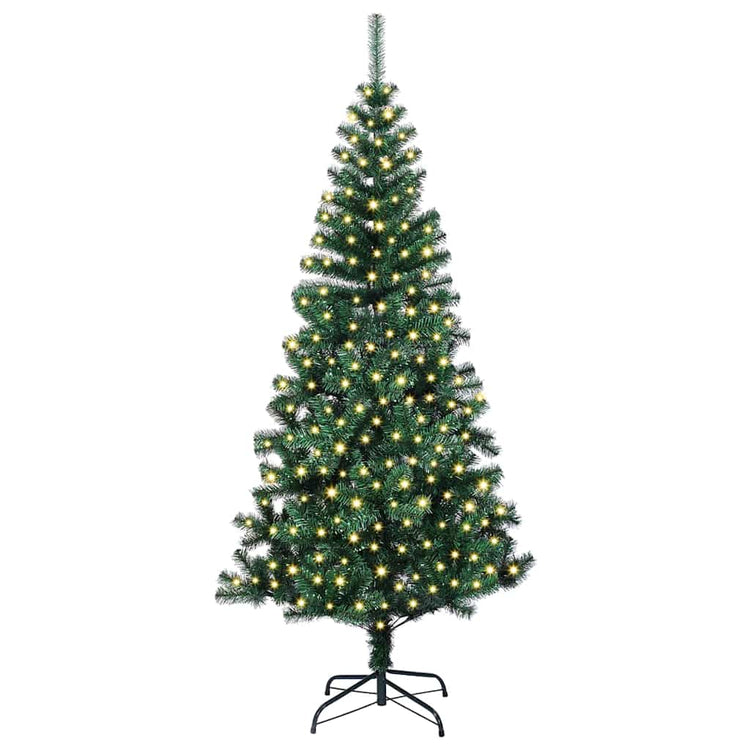 Vidaxx künstlicher beleuchteter Weihnachtsbaum grün 210 cm PVC und Metall
