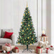 VidaXL künstlicher beleuchteter Weihnachtsbaum grün 210 cm PVC und Metall