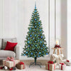 Vidaxx künstlicher beleuchteter Weihnachtsbaum grün 210 cm PVC und Metall