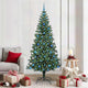 Vidaxx künstlicher beleuchteter Weihnachtsbaum grün 210 cm PVC und Metall