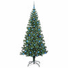 Vidaxx künstlicher beleuchteter Weihnachtsbaum grün 210 cm PVC und Metall