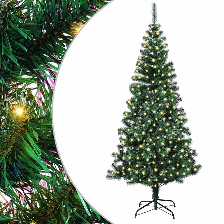 Vidaxx künstlicher beleuchteter Weihnachtsbaum grün 240 cm PVC und Metall
