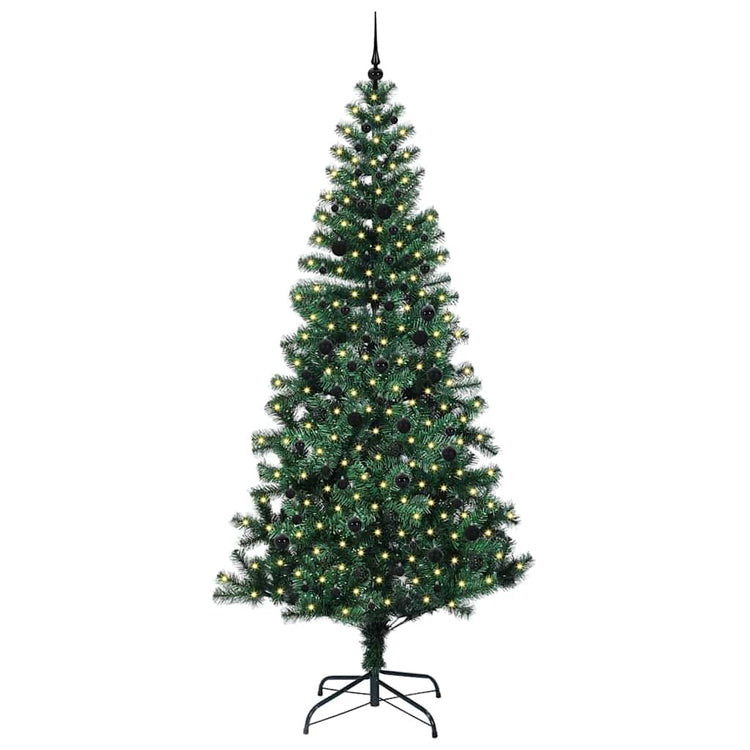 Vidaxx künstlicher beleuchteter Weihnachtsbaum grün 240 cm PVC und Metall