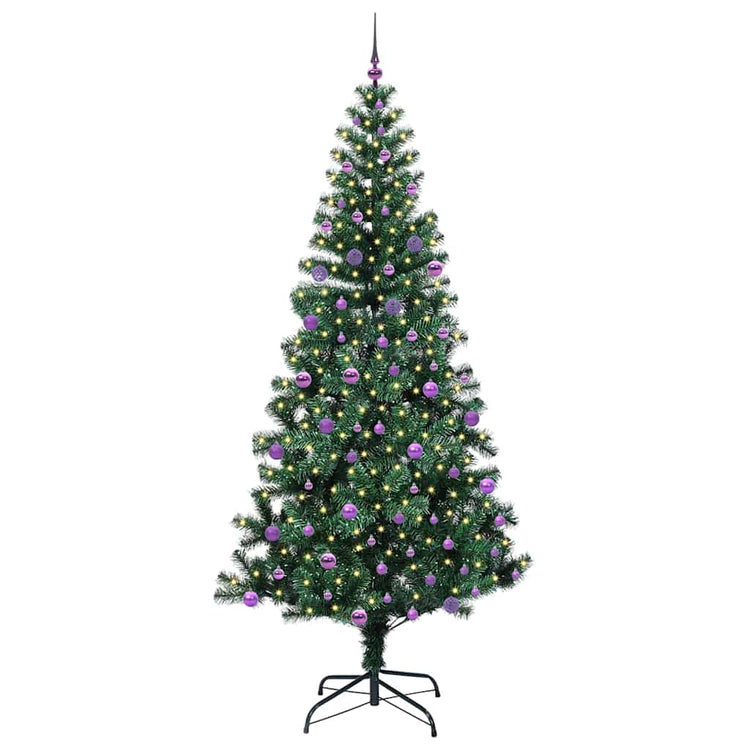 Vidaxx künstlicher beleuchteter Weihnachtsbaum grün 240 cm PVC und Metall