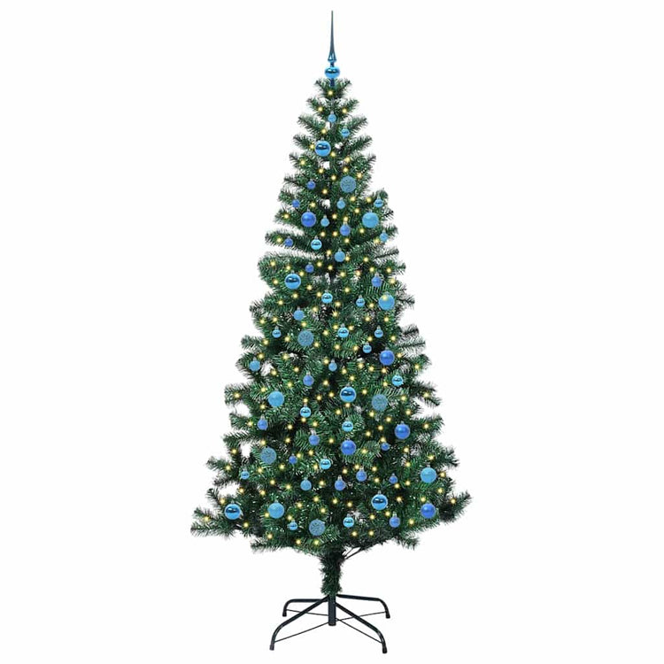 Vidaxx künstlicher beleuchteter Weihnachtsbaum grün 240 cm PVC und Metall