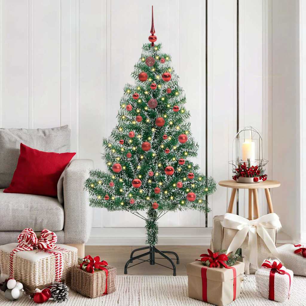Vidaxx künstlicher Weihnachtsbaum Schnee geflochten mit LED-Licht 150 cm