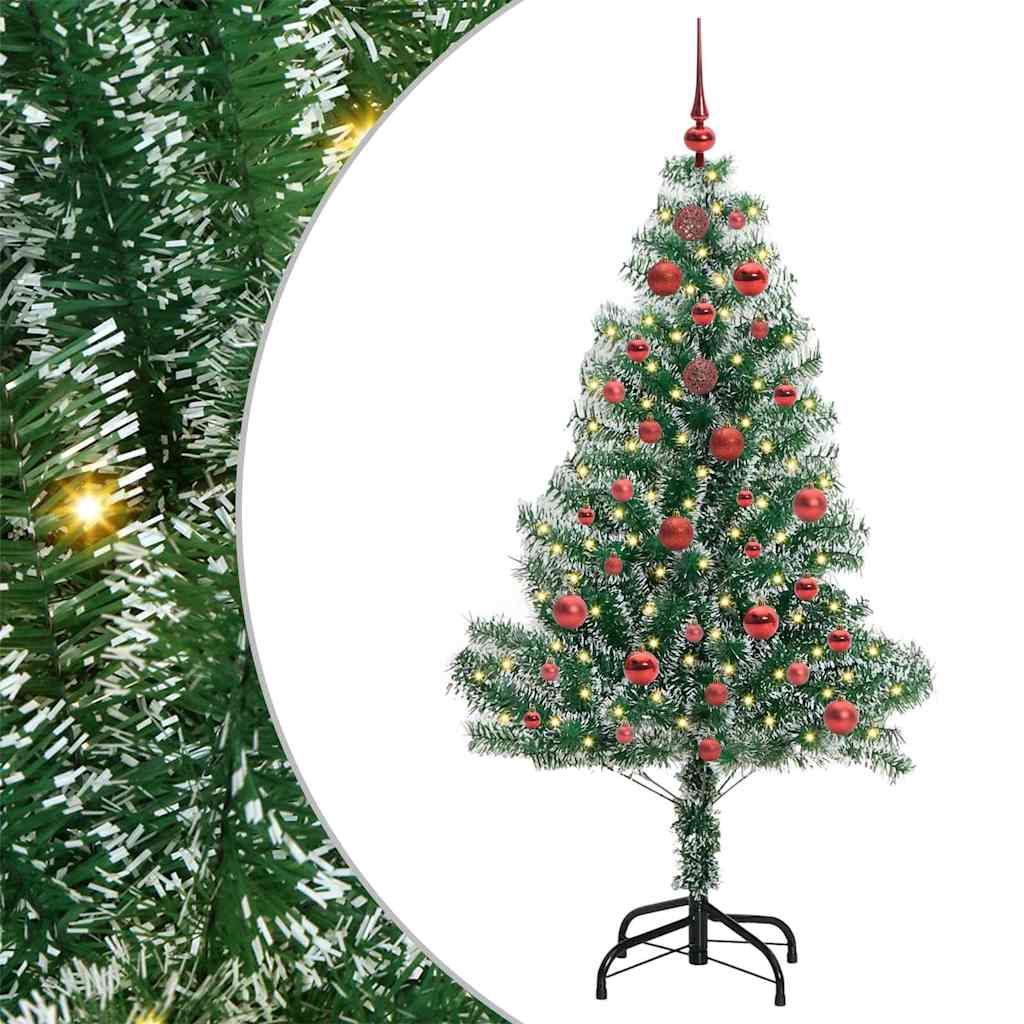 Vidaxx künstlicher Weihnachtsbaum Schnee geflochten mit LED-Licht 150 cm