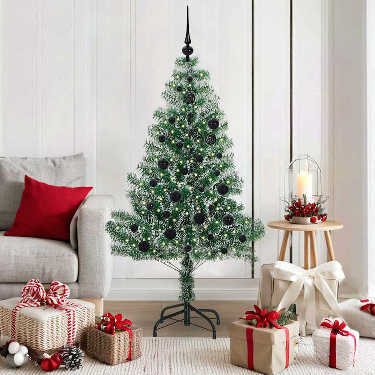Vidaxx künstlicher Weihnachtsbaum Schnee geflochten mit LED-Licht 150 cm