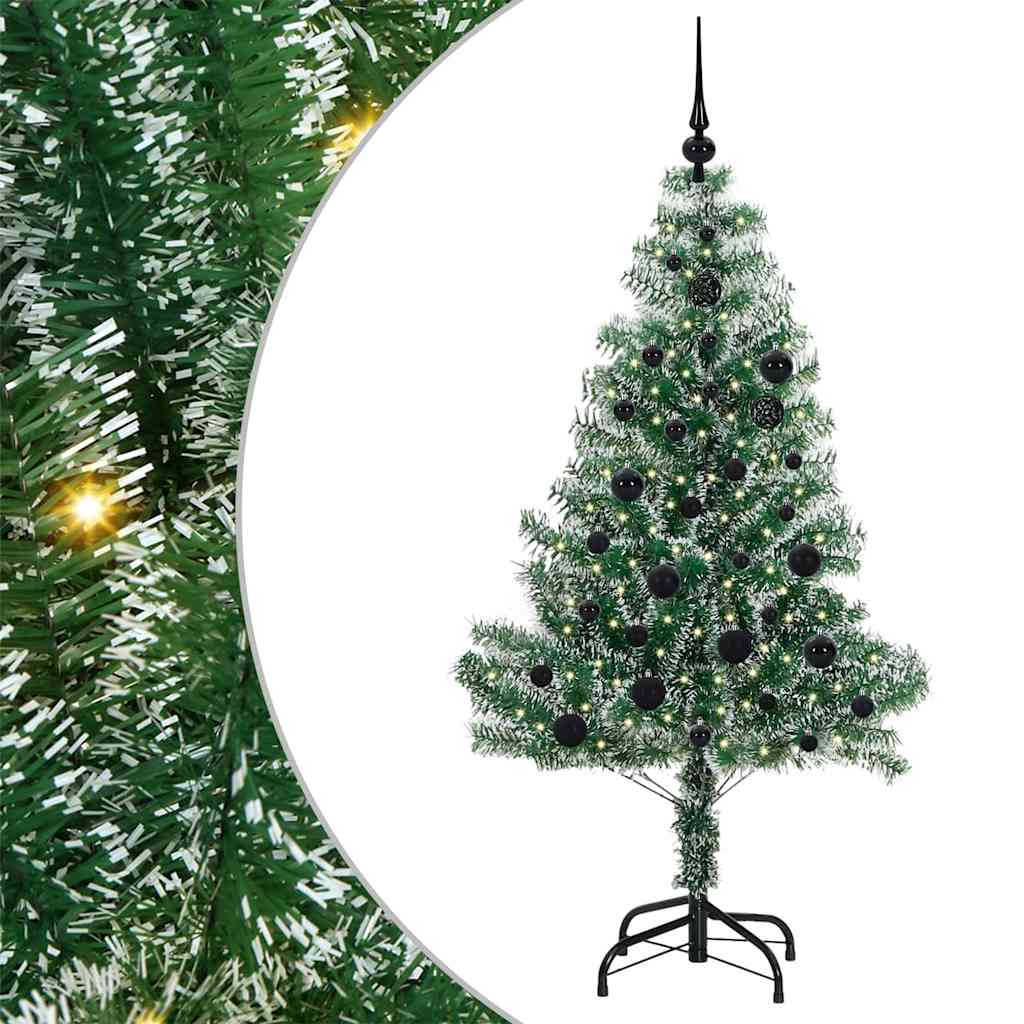 Vidaxx künstlicher Weihnachtsbaum Schnee geflochten mit LED-Licht 150 cm