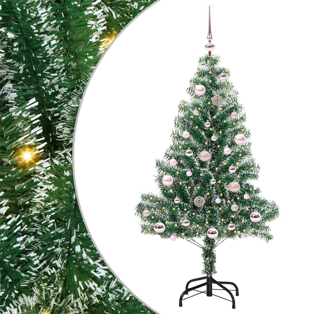 Vidaxx künstlicher Weihnachtsbaum Schnee geflochten mit LED-Licht 150 cm