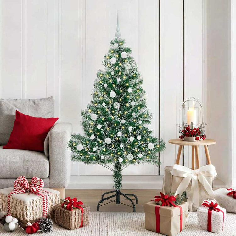 Vidaxx künstlicher Weihnachtsbaum Schnee geflochten mit LED-Licht 150 cm