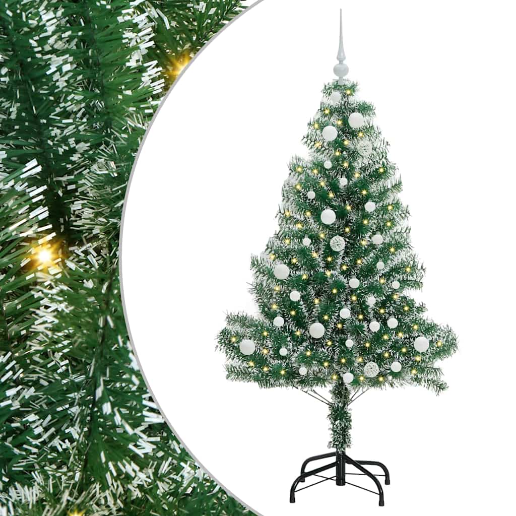 Vidaxx künstlicher Weihnachtsbaum Schnee geflochten mit LED-Licht 150 cm